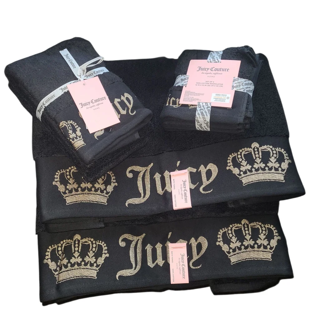 Juicy Couture Black and Gold Towel Set - Picture 1 of 12